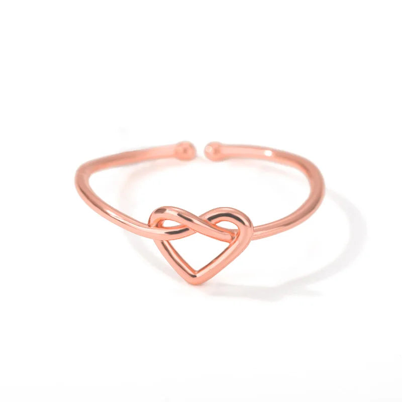 Anillo Bañado en Oro 18K "Heart Knot" Minimal