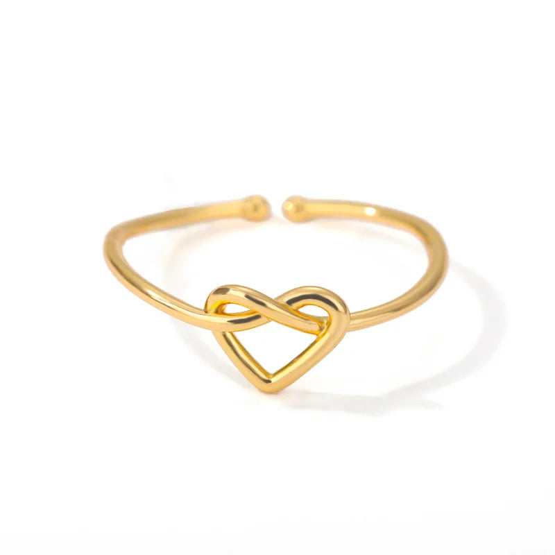 Anillo Bañado en Oro 18K "Heart Knot" Minimal