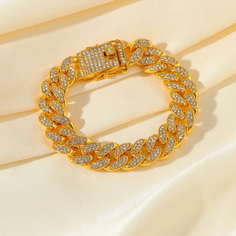 Pulsera Cubana King Gold(Acero inoxidable)