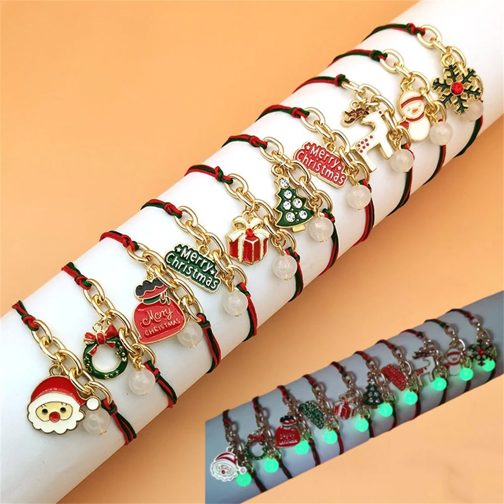 Pulseras De Cuerda Trenzada De Navidad