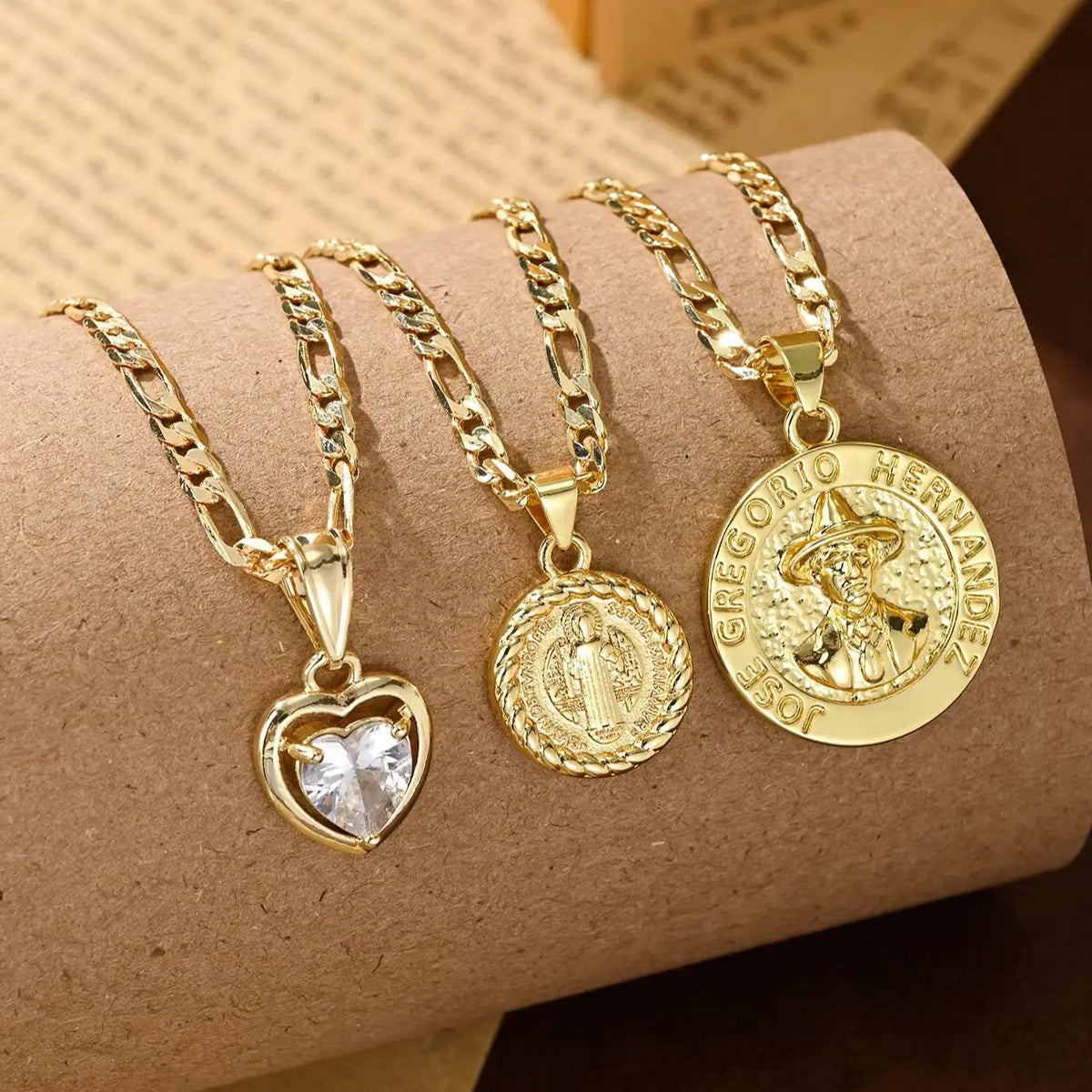 Set de Cadenas Layering Faith & Heart (3 Piezas)