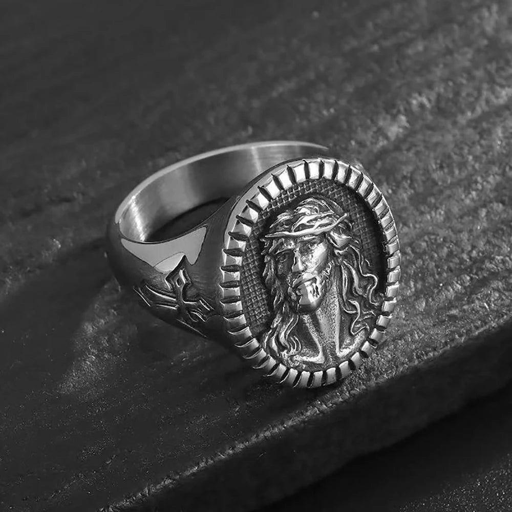 Anillo De Sello Vintage "Medalla ¨Guerrera" (Acero 316L)