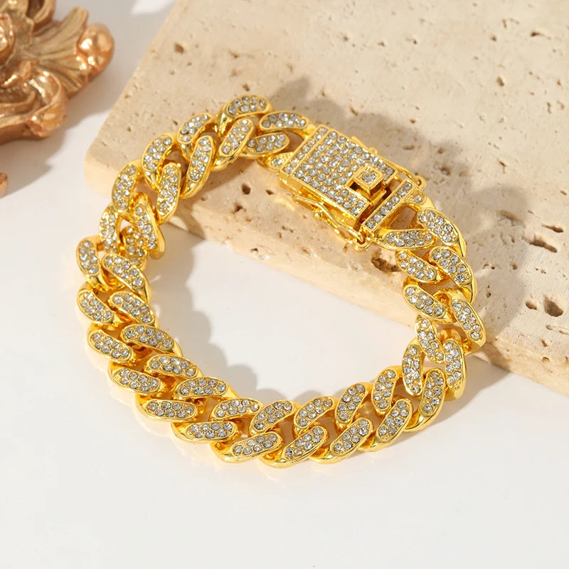 Pulsera Cubana King Gold(Acero inoxidable)