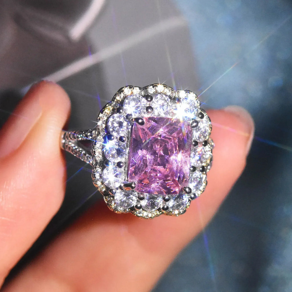 Anillo de Plata de Ley 925 "Royal Orchid" Premium