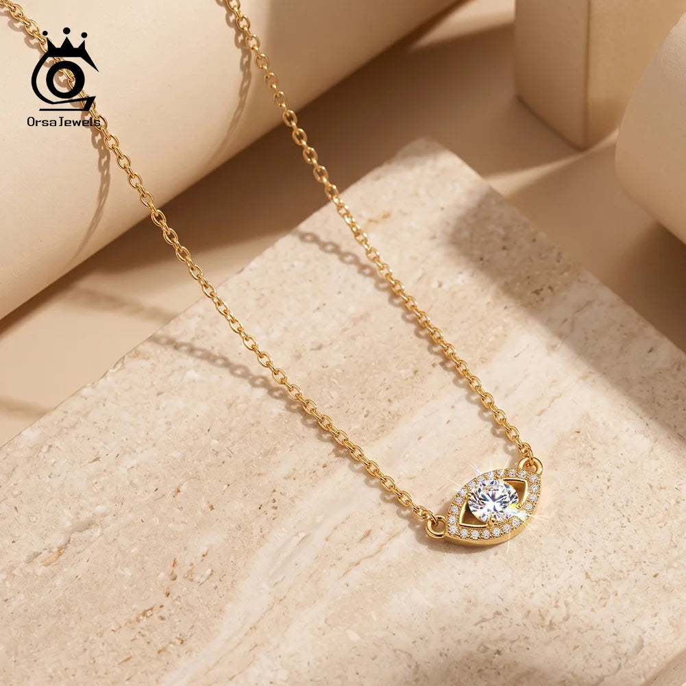 Pulsera o Collar Plata de Ley Moissanita Evil Eye
