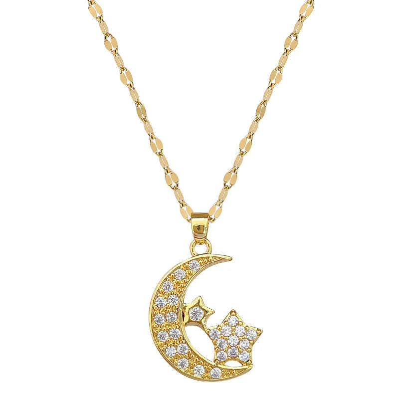 Collar Luna Creciente y Estrella Astral
