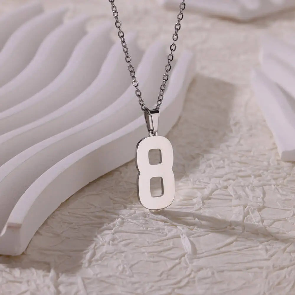 Collar de acero inoxidable con número de Ángel