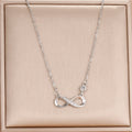 Collar Infinito de acero inoxidable con colgante de infinito para mujer..