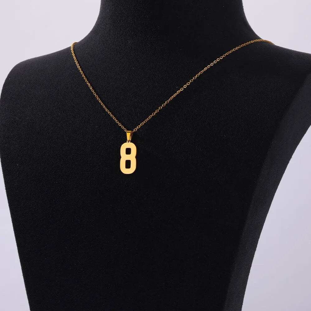 Collar de acero inoxidable con número de Ángel