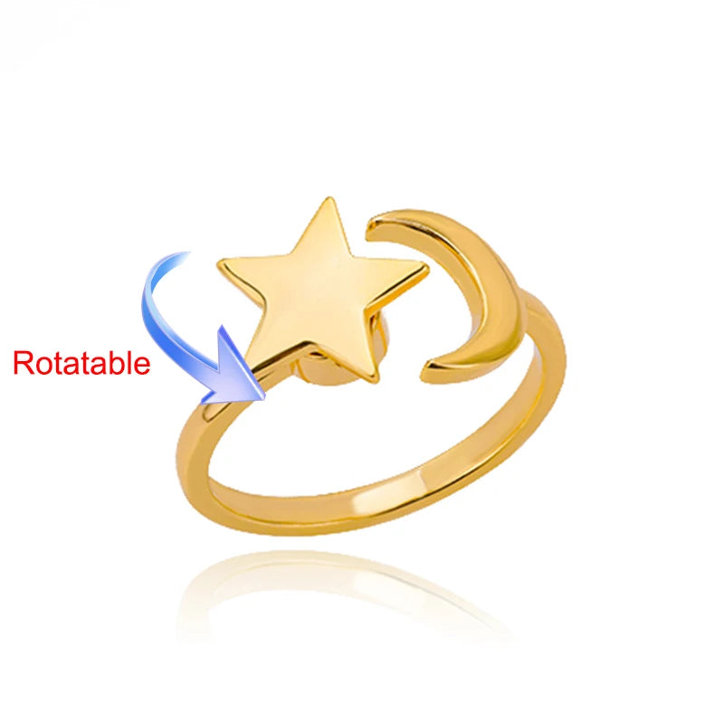Anillo Giratorio Antiestrés "Lucky Flower" (Acero Inoxidable)