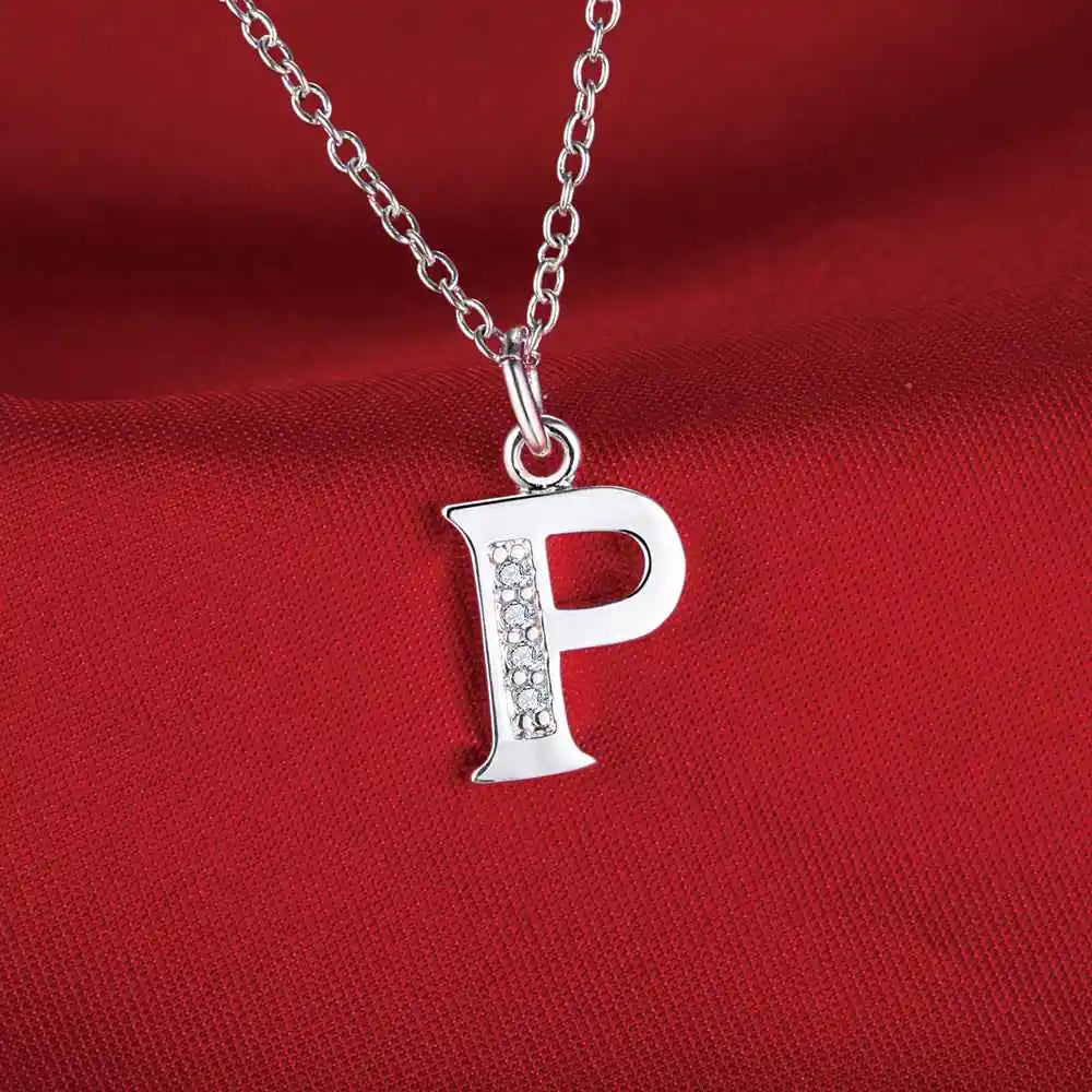 Collar con colgante de circonita de plata de ley 925