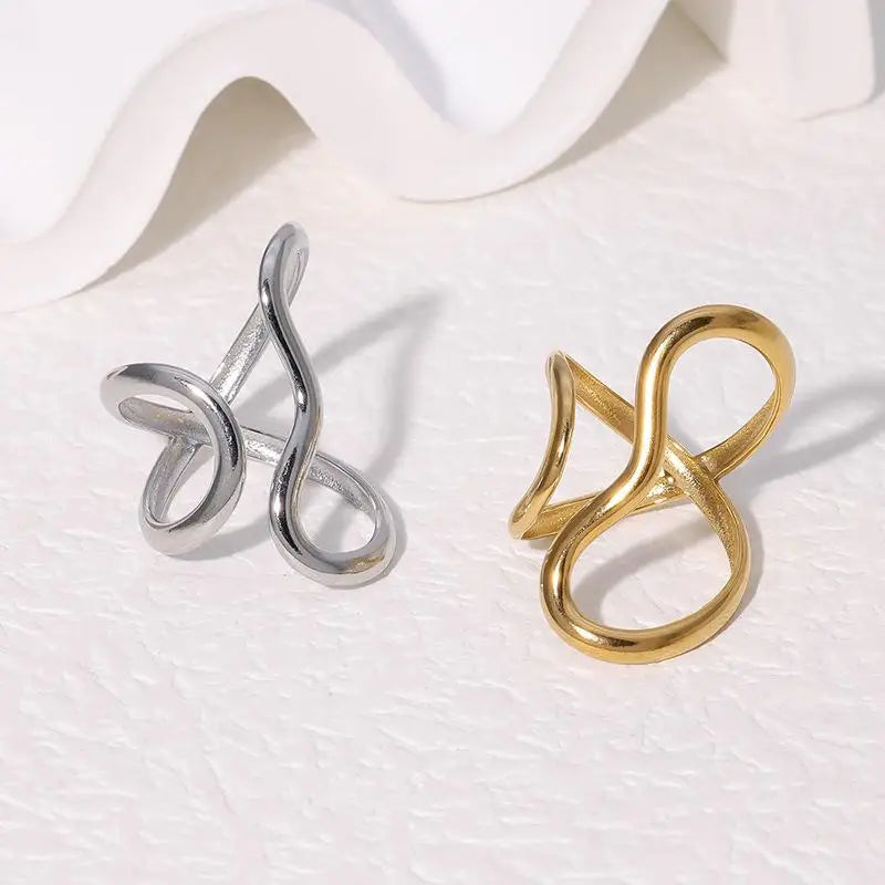 Anillo Ajustable "Liquid Shape" (Acero Inoxidable)
