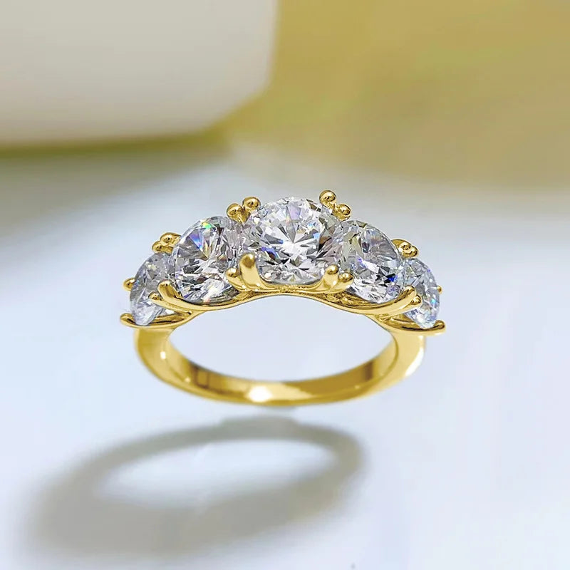 Anillo de Plata de Ley 925 "Moissanite Crown" Premium