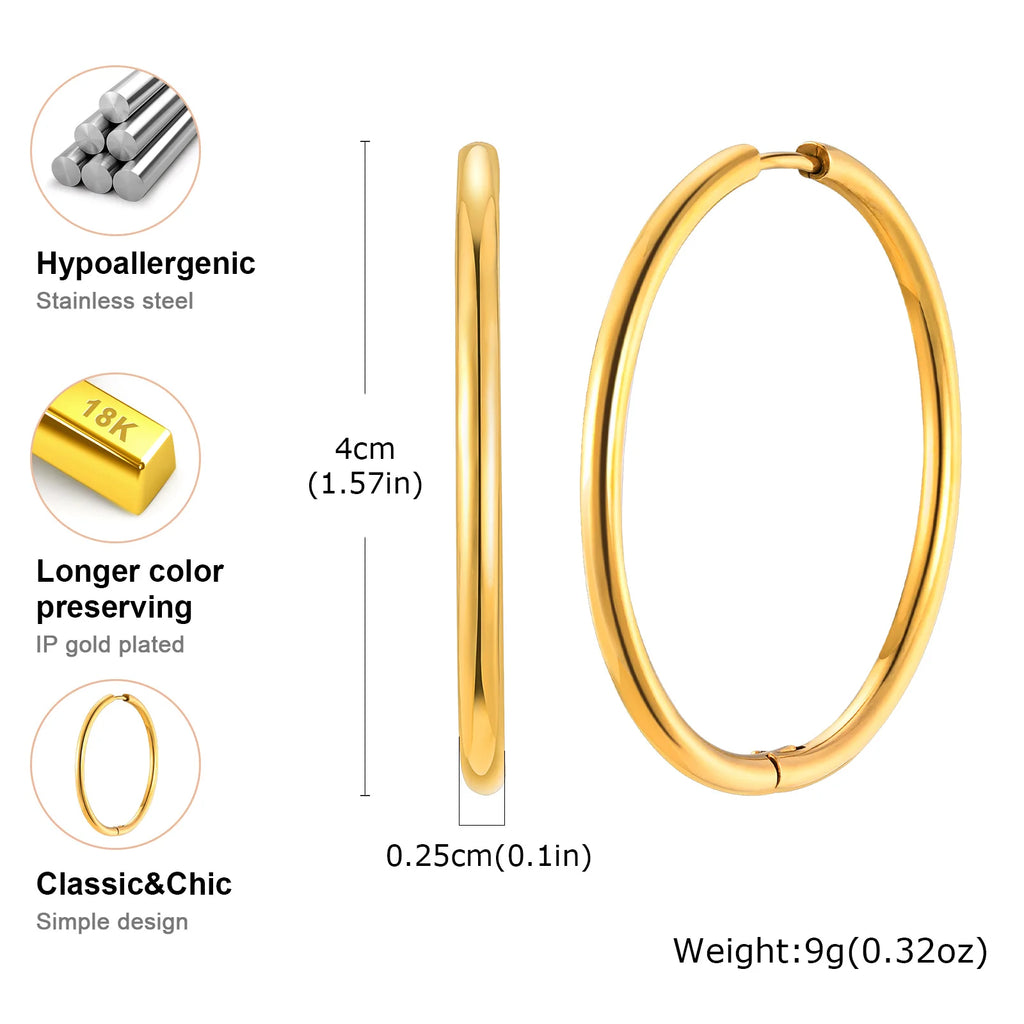 Aros Grandes chapados en Oro
