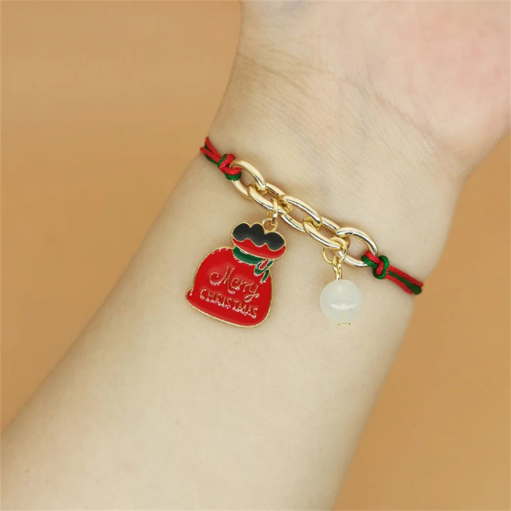Pulseras De Cuerda Trenzada De Navidad