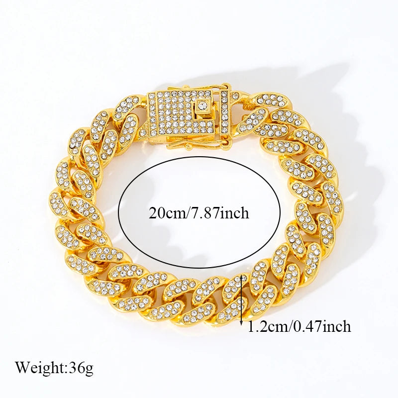 Pulsera Cubana King Gold(Acero inoxidable)