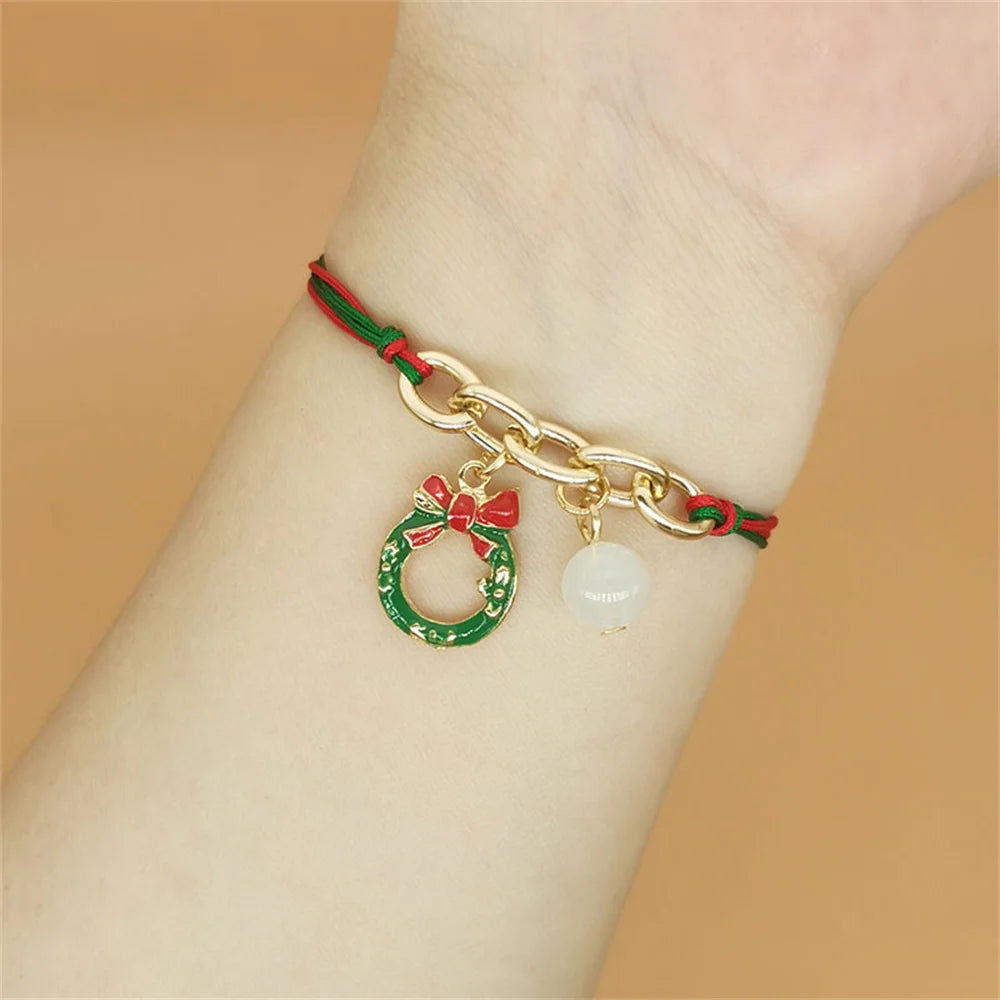Pulseras De Cuerda Trenzada De Navidad