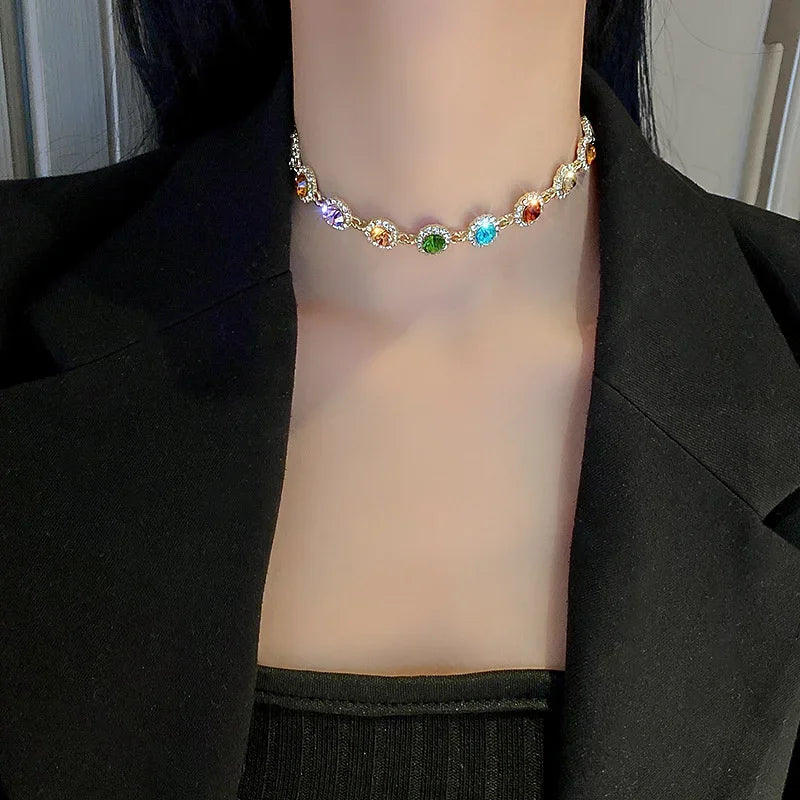 Gargantilla Multicolor "Rainbow Drops" Crystal