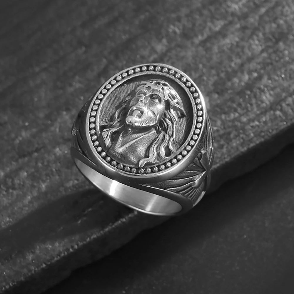 Anillo De Sello Vintage "Medalla ¨Guerrera" (Acero 316L)