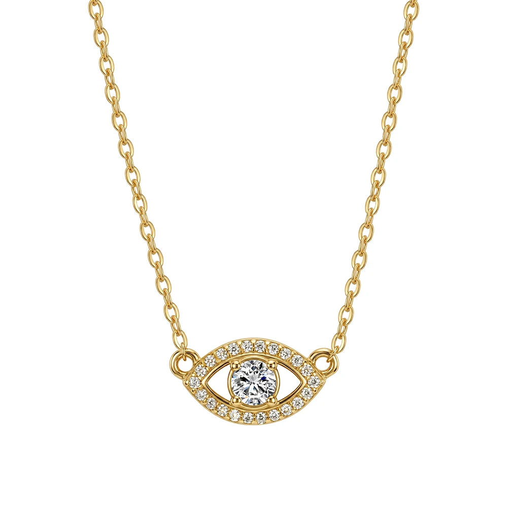 Pulsera o Collar Plata de Ley Moissanita Evil Eye