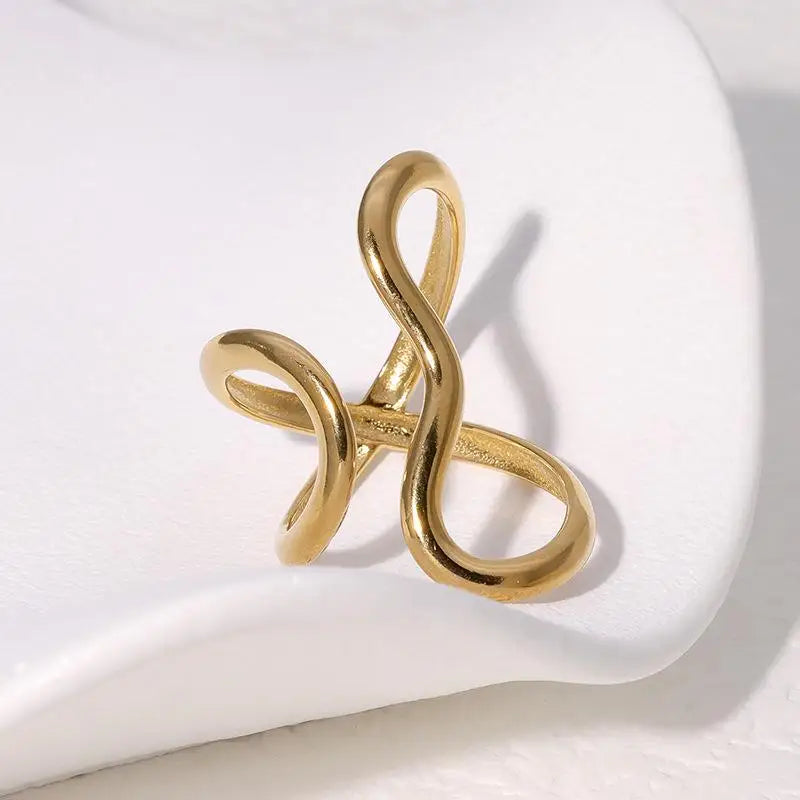 Anillo Ajustable "Liquid Shape" (Acero Inoxidable)
