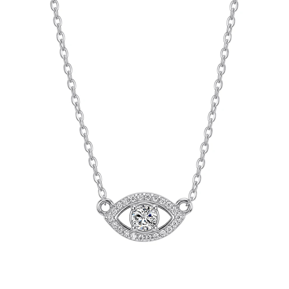Pulsera o Collar Plata de Ley Moissanita Evil Eye