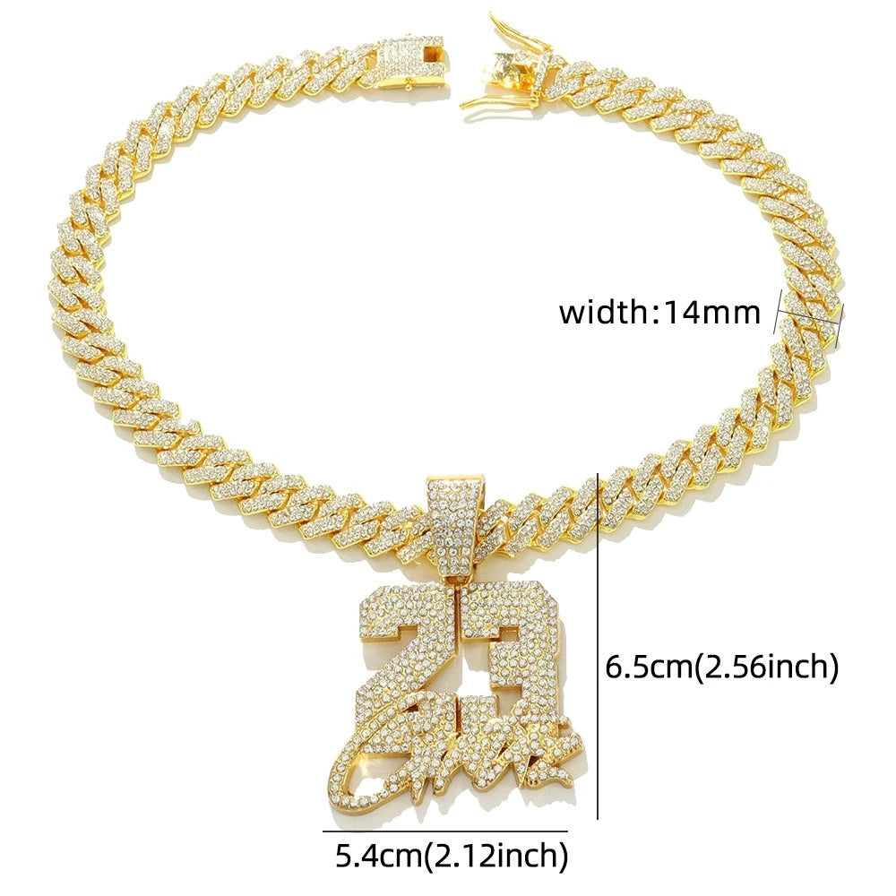 Collar Cadena Cubana "Numero 23" Iced Out