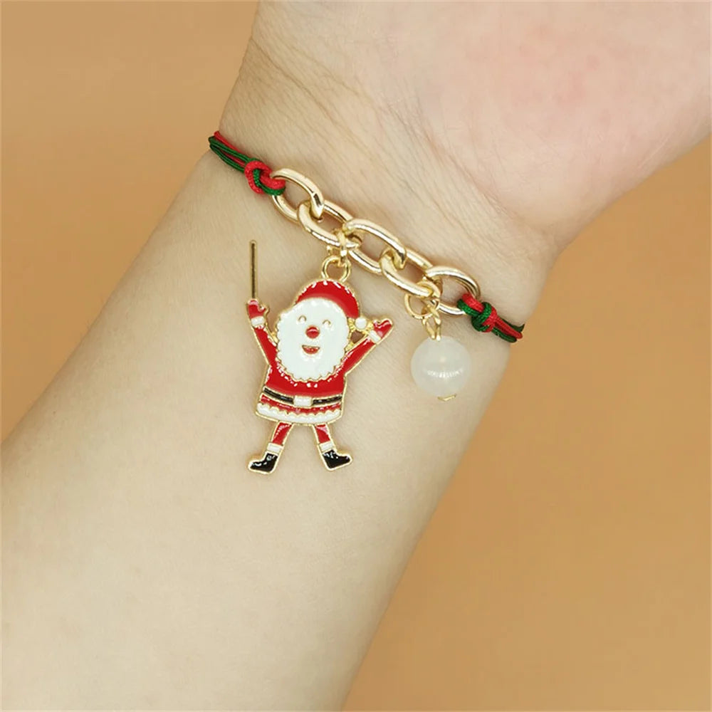 Pulseras De Cuerda Trenzada De Navidad