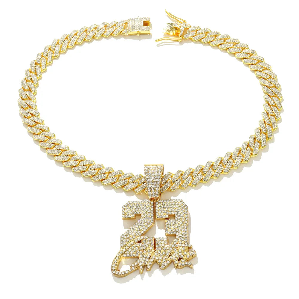 Collar Cadena Cubana "Numero 23" Iced Out
