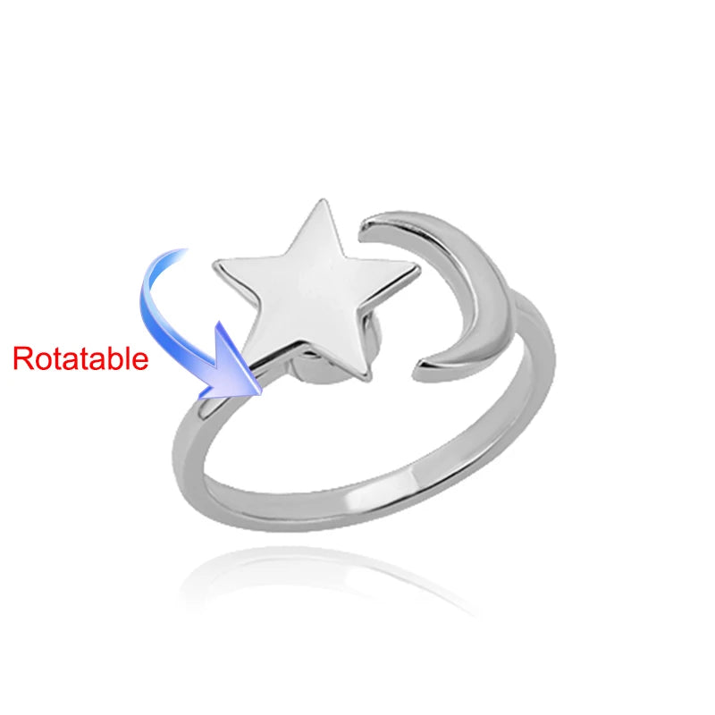 Anillo Giratorio Antiestrés "Lucky Flower" (Acero Inoxidable)