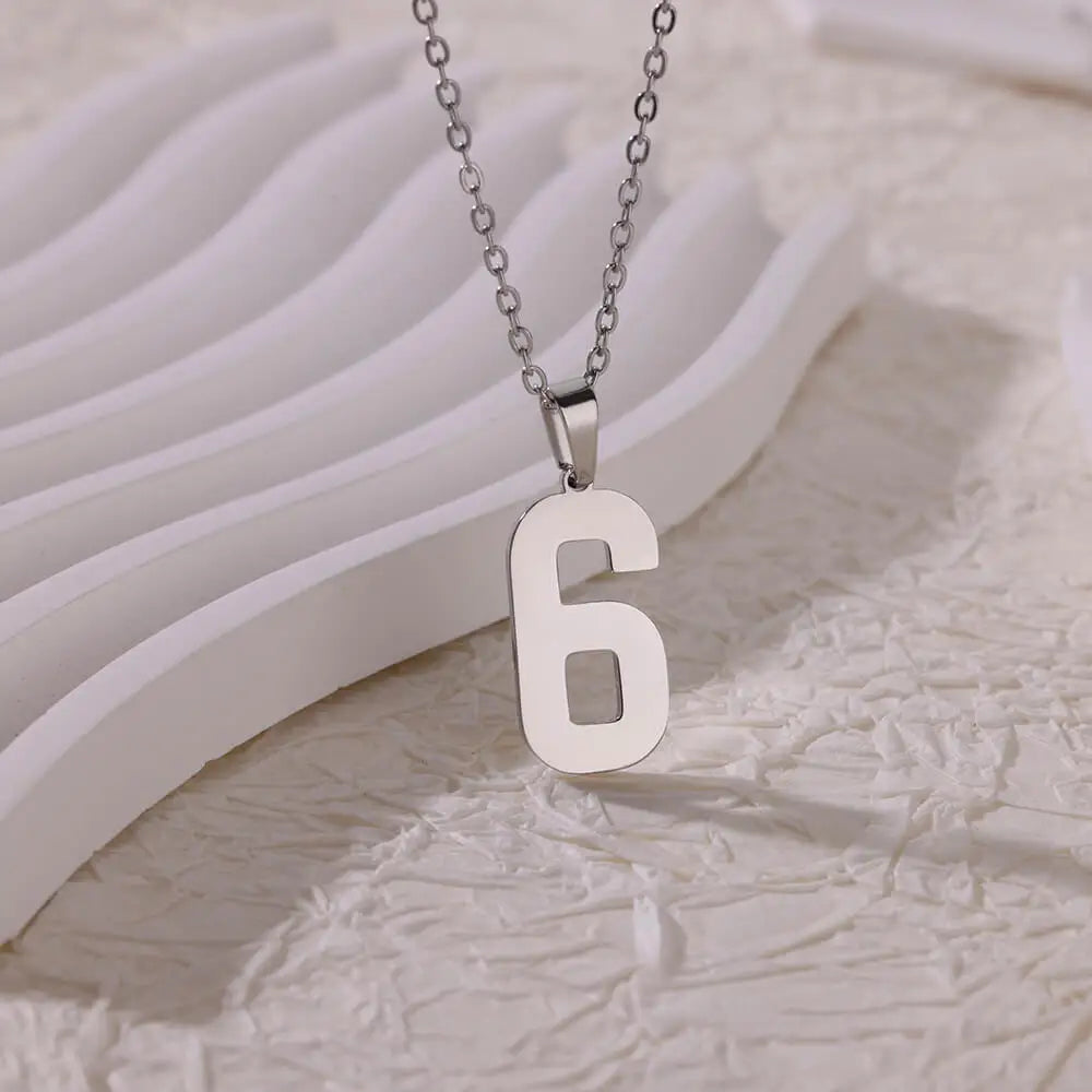 Collar de acero inoxidable con número de Ángel