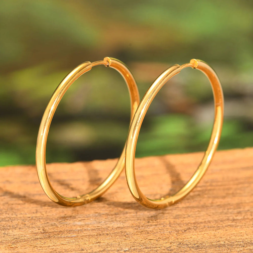 Aros Grandes chapados en Oro