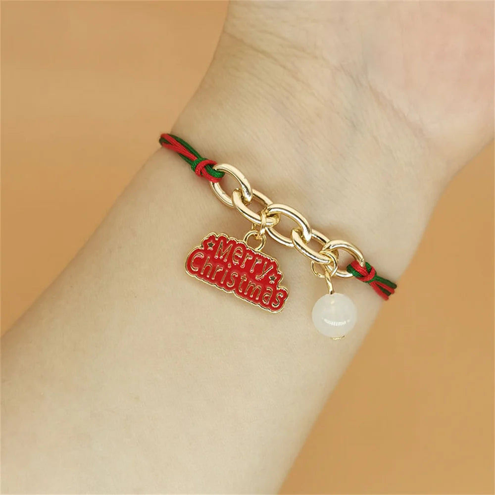 Pulseras De Cuerda Trenzada De Navidad