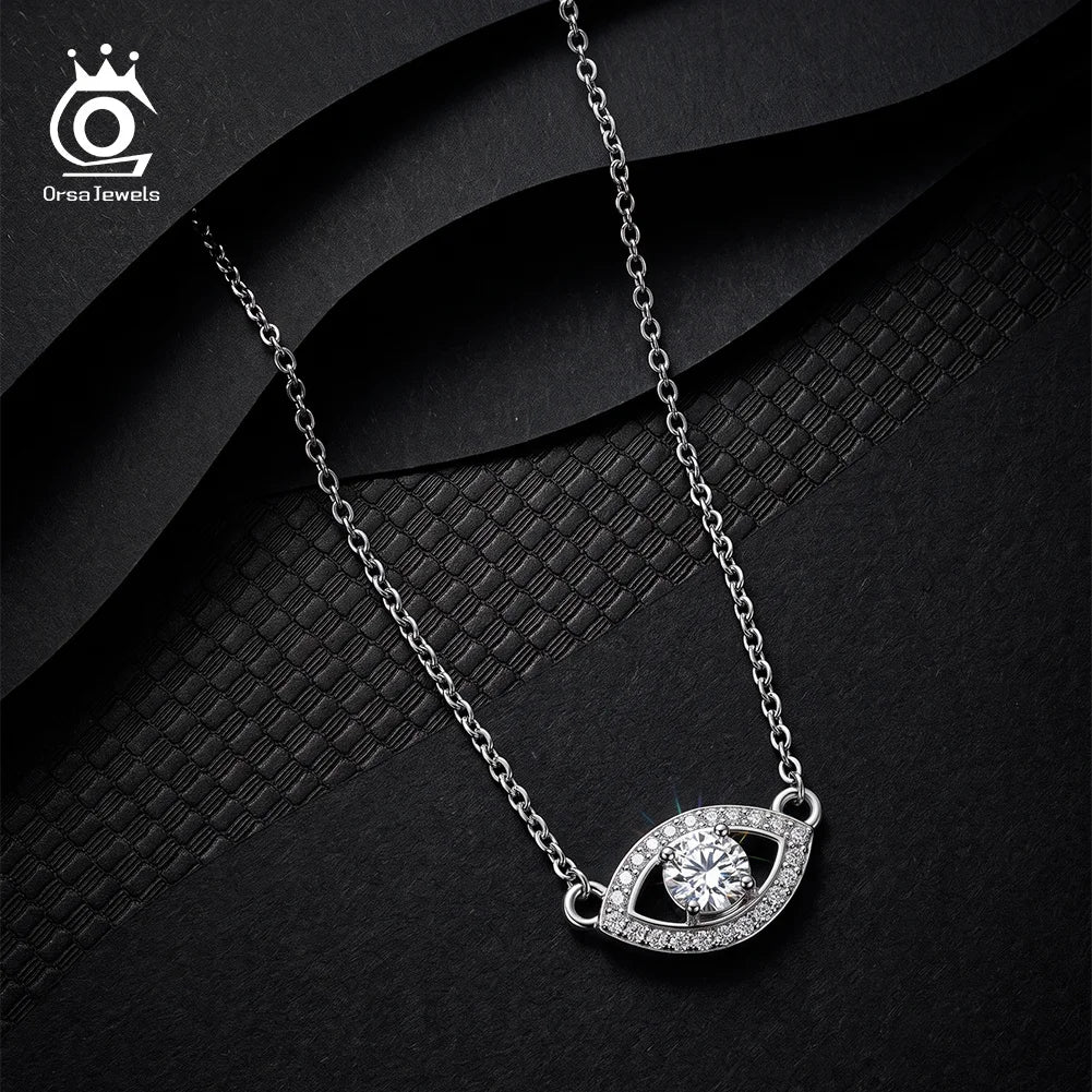 Pulsera o Collar Plata de Ley Moissanita Evil Eye
