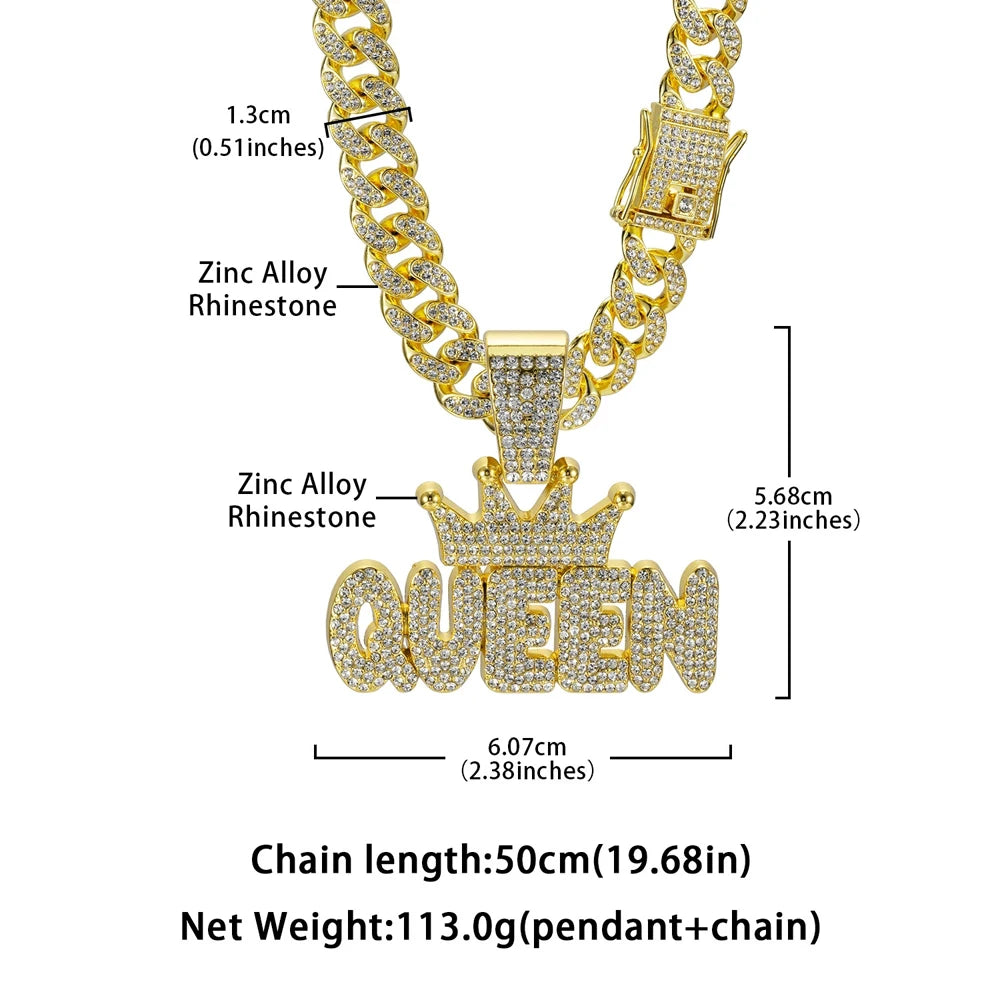 Collar Cadena "Queen" Iced Out de Mindset Crazy