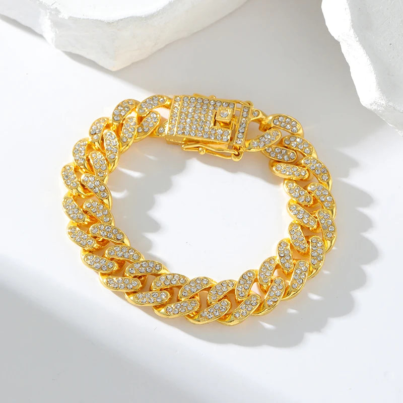 Pulsera Cubana King Gold(Acero inoxidable)