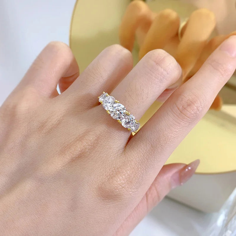 Anillo de Plata de Ley 925 "Moissanite Crown" Premium