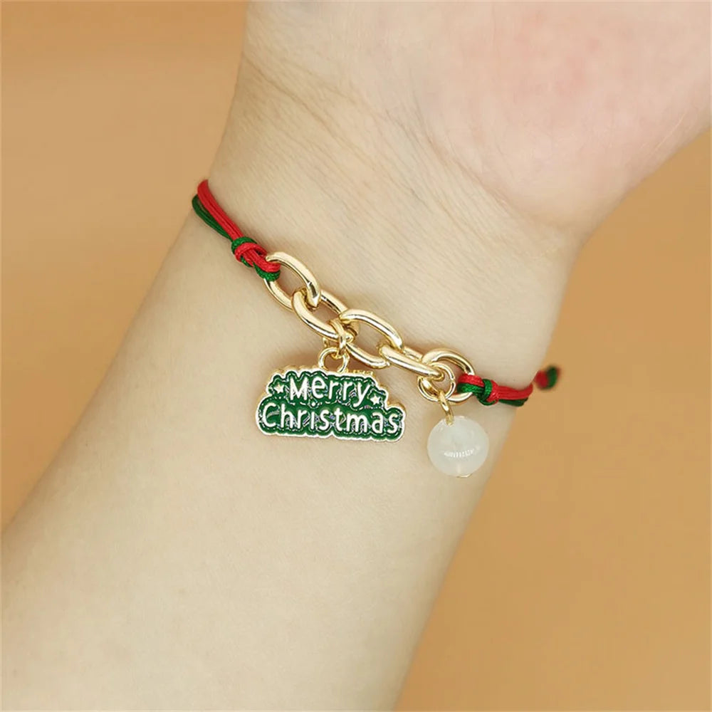 Pulseras De Cuerda Trenzada De Navidad