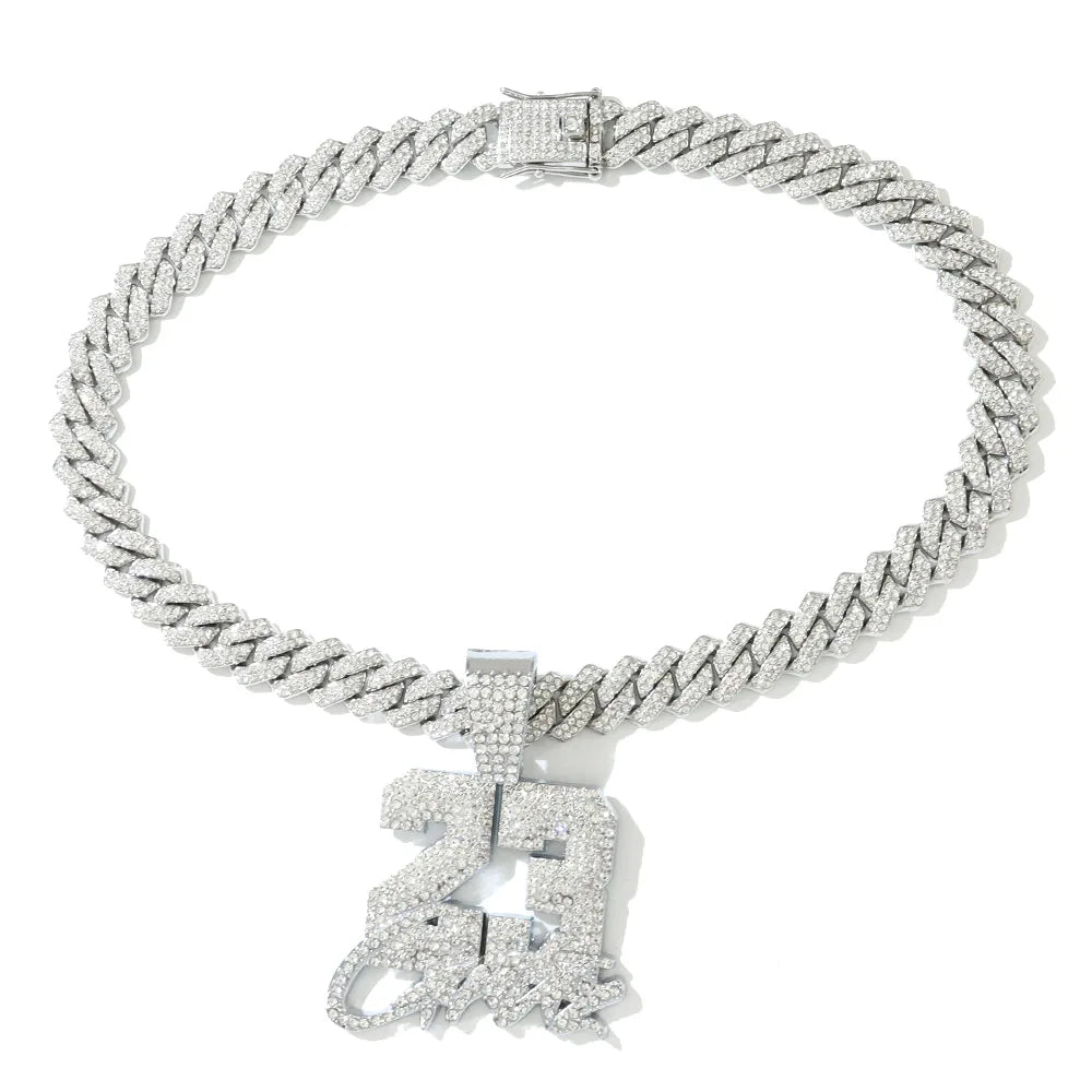 Collar Cadena Cubana "Numero 23" Iced Out