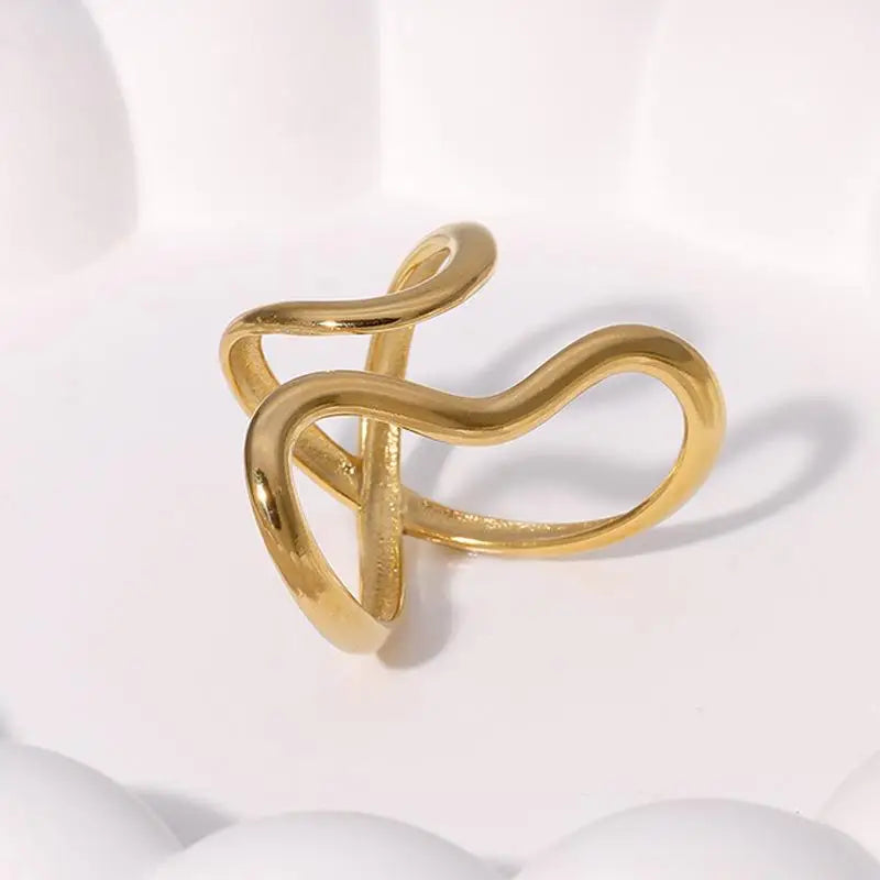 Anillo Ajustable "Liquid Shape" (Acero Inoxidable)